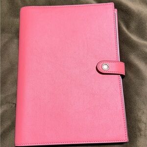Coach Pink Leather Snap Planner Cover